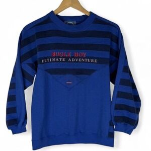 Vintage Bugle Boy Striped Crewneck Sweatshirt